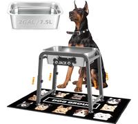 Gamelle surélevée pour chien de 7,8 litres, ADENGL réglable en hauteur (26 à 39,1 cm), bol surélevé en acier inoxydable avec tapis anti-déversement et support en métal robuste, résistant aux pointes