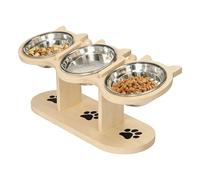 Gamelle Surélevée pour Chien | Distributeur de Nourriture Incliné à 15° Réglable en Hauteur avec 3 Gamelles | Écuelle Chien avec Support - Intérieur Extérieur Maison Cuisine Salon Camping Balcon