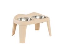 Gamelle surélevée pour chien - Double gamelle pour animaux de compagnie - Support surélevé pliable - En acier inoxydable antidérapant - Distributeur d'eau et de nourriture anti-fuite pour chiens et