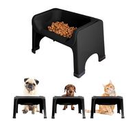 Gamelle surélevée pour Chien et Chat avec gamelle en Silicone pour Animaux de Petite et Moyenne Taille, approuvée par Les vétérinaires, Noir