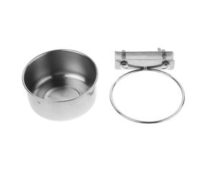 Gamelle Surélevée pour Chien Murale en Acier Inoxydable Argenté | Stable et Gain de Place, Forme Bol, Usage en Coop ou Kennel, Style Moderne