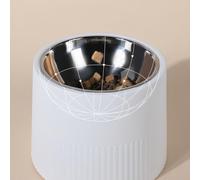 Gamelle surélevée pour chien, prévention des maladies de la colonne vertébrale, gamelle avec gamelle amovible en acier inoxydable, super antidérapante, grande capacité (blanc)