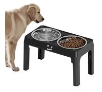 Gamelle surélevée pour chien | Support de gamelle d'eau pour chien - Station d'alimentation antidérapante avec 5 hauteurs réglables pour chiots, chats, chatons, grandes, moyennes et petites races