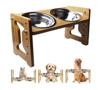Gamelle surélevée pour Chien, Support réglable, mangeoire pour Chien, gamelle surélevée antidérapante et réglable en Hauteur, Support avec 2 gamelles en Acier Inoxydable pour Chiens et Chats