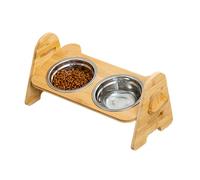 Gamelle surélevée pour chien | Support surélevé | Station en bois réglable en hauteur pour petites, moyennes et grandes races seniors, dressage de chiot, appartement dans le jardin, extérieur