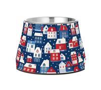 Gamelle surélevée pour chien Town Houses and Streets - 540 ml - En acier inoxydable antidérapant - Grande capacité