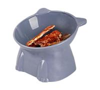 Gamelle surélevée pour nourriture pour chats - Plat d'alimentation antidérapant incliné surélevé, bol haut pour chat pour fatigue de la moustache du cou, assiette de nourriture pour animaux de