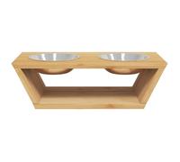 Gamelle surélevée - vidaXL - Bamboo - 2 bols amovibles - Confortable - Durable