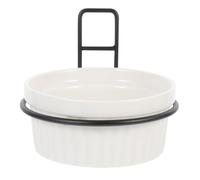 Gamelle Suspendue pour Animaux, Anti-basculement, Céramique Fer | Fixation Murale Peu Encombrante, Amovible et Lavable, Pratique pour Nourrir Quand vous Êtes Absent