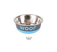 GAMELLE Woof Gris/Bleu 400ML 14CM