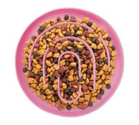 Gamelles à alimentation lente pour chat | Plat rond en silicone pour manger sainement pour intérieur et extérieur - Pour poulet et fromage à la crème