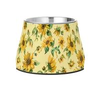 Gamelles de base en acier inoxydable amélioré pour animaux domestiques à alimentation lente Motif tournesol Doré Vert sauge