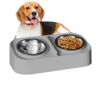 Gamelles de nourriture et d'eau pour chats - Double gamelle surélevée pour chat - Grande mangeoire anti-déversement pour manger, boire, vivre, voyage, appartement, solution moderne d'accessoires pour