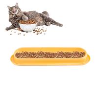 Gamelles d'eau pour nourriture pour chats - Ensemble de bols doubles pour animaux de compagnie inclinés à 15 degrés | Plateau surélevé antidérapant en acier inoxydable PP de 15,94 x 4,92 x 1,77 pouces