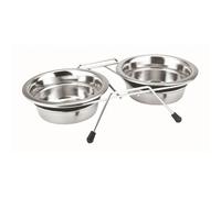 Gamelles double en inox pour chien Nobby Pet Silent Diner Argenté 2,50 L