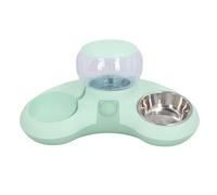 Gamelles Doubles pour Chat - Ensemble de gamelles de Nourriture et d ' Eau pour Animaux domestiques - Gamelles sur é lev é ES inclin é ES avec Distributeur d ' Eau Automatique de 1 (Vert)