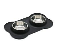 Gamelles En Acier Inoxydable Pour Chiens, Mangeoire À Eau Et À Nourriture, Avec Tapis Antidérapant En Silicone, Pour Animaux De Compagnie, Chiot, Petit Et Moyen Gabarit