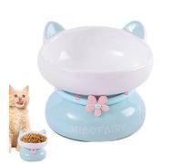 Gamelles en céramique pour chat et chien, anti-refoulement, incliné à 15 degrés, mignon bol surélevé à bouche inclinée, stable pour la nourriture et l'eau