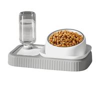 Gamelles pour chat 2 en 1 pour boire automatiquement et lentement. Ensemble de gamelles et de gamelles en polypropylène, facile à nettoyer, favorise une alimentation lente, empêche les déversements