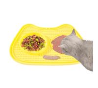 Gamelles pour chat à alimentation lente - Anti-étouffement - Bol puzzle interactif à ventouse - Tapis d'intérieur à lécher pour chats - Pour yaourt bandes, collations et aliments secs humides