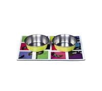 Gamelles pour chat magnetique avec plateau Nobby Pet (x2) Blanc 2x11x20 cm