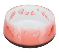 gamelles pour chat motif poisson-cœur, plastique./anneau caout Trixie Orange TU