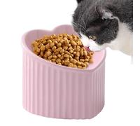 Gamelles pour Chats, Gamelles en Céramique pour Chats | Bol incliné en céramique pour l'alimentation en eau du chat,Plat incliné pour chat en forme de cœur, bols de nourriture ou d'eau pour chats et p