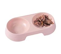 Gamelles pour chats pour nourriture et eau, bol double pour chat surélevé Macaron, bol pour chien antidérapant pour petits animaux de compagnie, Med