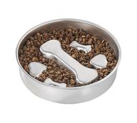 Gamelles pour chien à alimentation lente - Gamelle en acier inoxydable, design anti-étouffement, assiette interactive, structure de base antidérapante, aide au contrôle des portions | Configuration