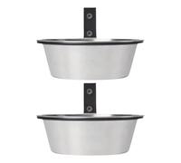 Gamelles pour Chien, Bol d'eau et Nourriture Murale pour Chien, 2 Pièces Mangeoire Surélevée Anti Renversement Bol en Acier Inoxydable pour Chat pour Chiot Chats D Intérieur Lapin