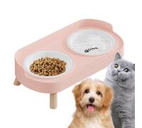 Gamelles pour Chien, Conception Lestée Stable, 34x17,5x6 Cm, Gamelle pour Chat en Céramique, Distributeur De Nourriture pour Chien, Conception À Deux Compartiments, pour Chiot Petit Moyen Anima