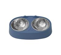 Gamelles pour chien - Double gamelle inclinée en acier inoxydable - Support sûr pour chats et chiots - Design amovible - Double gamelle inclinée en acier inoxydable - Gamelles d'eau et de nourriture