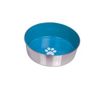 Gamelles pour chien en inox antidérapante Nobby Pet Heavy Paw Bleu 2,7 L