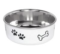 Gamelles pour chien inox antidérapante Nobby Pet Fusion Blanc M