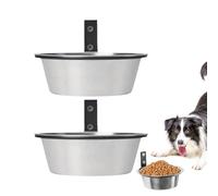 Gamelles pour chien - Support mural avec support pliable - Gamelle pour animal domestique - Pour petit, moyen et grand, , chiot, lapin, intérieur, maison, salon, balcon, jardin