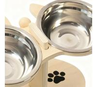 Gamelles Pour Chien Surélevées Support En Bois Antidérapant Incliné | Bols Inclinés Pour Chat Mangeoire Surélevée Pour Chien Pour Chaton Chiot Fournitures Animaux Domestiques Intérieur Extérieur