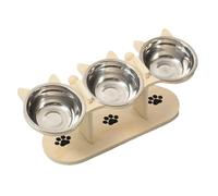 Gamelles pour chiens surélevées et flexibles, 42 x 16 x 14,5 cm, mangeoire surélevée pour animaux de compagnie, mangeoire surélevée pour chien, conception inclinée en bois, pour l'alimentation à la ma