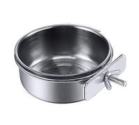 Gamelles pour oiseaux pour cage - Bol en acier inoxydable - Support de serrage pour petits animaux de compagnie - Bol amovible en acier inoxydable - Support de serrage - Nourriture pour oiseaux - Pour