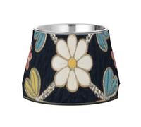 Gamelles rétro blanches antidérapantes en acier inoxydable pour chiens à alimentation lente - Plats pour manger lentement - Plats para perros para comer lento