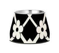 Gamelles surélevées en acier inoxydable en forme de diamants avec fleurs blanches pour animaux de compagnie pour aimer les animaux de compagnie, moustache en relief plato para perros para comer lento