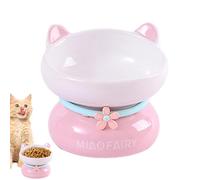 Gamelles surélevées pour chat - 15,5 x 15,5 x 13 cm - Prévention du refoulement - Inclinable à 15 degrés - Gamelle surélevée pour la nourriture et l'eau - Mignon bol surélevé à bouche inclinée -