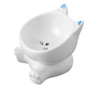 Gamelles surélevées pour chat - Céramique inclinée surélevée - Gamelle de nourriture et d'eau anti-déversement antidérapante pour chatons, chiots et petits animaux de compagnie - Design ergonomique
