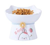 Gamelles surélevées pour chat, gamelle surélevée pour chat, Bol de nourriture incliné pour chaton Plat en céramique pour chat surélevé, Bol Anti-Fatigue pour chat, mangeoire Anti-vomi pour chats et ch