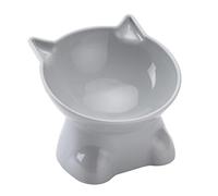 Gamelles surélevées pour chat | Gamelle surélevée inclinable à 15 degrés pour chat - Gamelle peu 13,5 cm pour chat - Nourriture et eau - Gamelle peu profonen étain