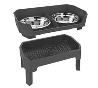 Gamelles Surélevées pour Chat | Station D Alimentation Réglable en Hauteur 4 Niveaux | Gamelles avec Support pour Chien - pour Animaux Chiots Dressage Extérieur Camping Jardin Terrasse