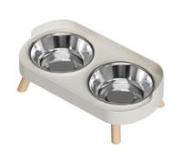 Gamelles surélevées pour chat - Station d'alimentation en acier inoxydable, gamelles en acier inoxydable, base antidérapante stable, solution d'alimentation hygiénique pour chiots, ensemble de service