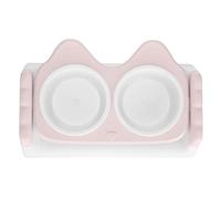 Gamelles Surélevées pour Chats, Double Support avec Bols Plastique Vert, Hauteur Réglable - Confort Digestif, Facile à Nettoyer, Sécurité et Durabilité pour Chats et Chiens (Rose)