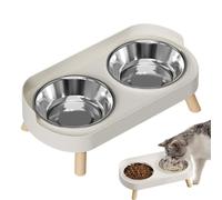 Gamelles surélevées pour chats en acier inoxydable - Ensemble de gamelles pour animaux de compagnie - Support de nourriture surélevé pour chien - Gamelle à repas pour chiot - Pour l'intérieur et