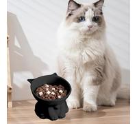 Gamelles surélevées pour chats - Gamelle surélevée extra large pour chat - Gamelle peu profonde adaptée aux moustaches - Anti-vomi - Passe au lave-vaisselle - 141,7 g (clochette pour chat 13 x 10 cm