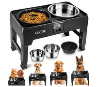 Gamelles surélevées pour chien, 6 gamelles surélevées réglables en hauteur avec 2 gamelles en acier inoxydable et 1 gamelles à alimentation lente, support de nourriture antidérapant avec tiroir pour